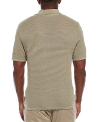Madewell Open Stitch Button Up Polo Sweater