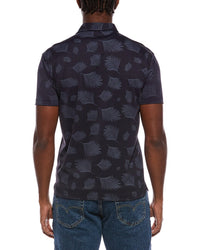 Vintage 1946 Two Tone Floral Printed Pique Polo Shirt
