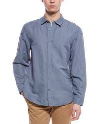 7 For All Mankind Clean Front Linen-Blend Shirt