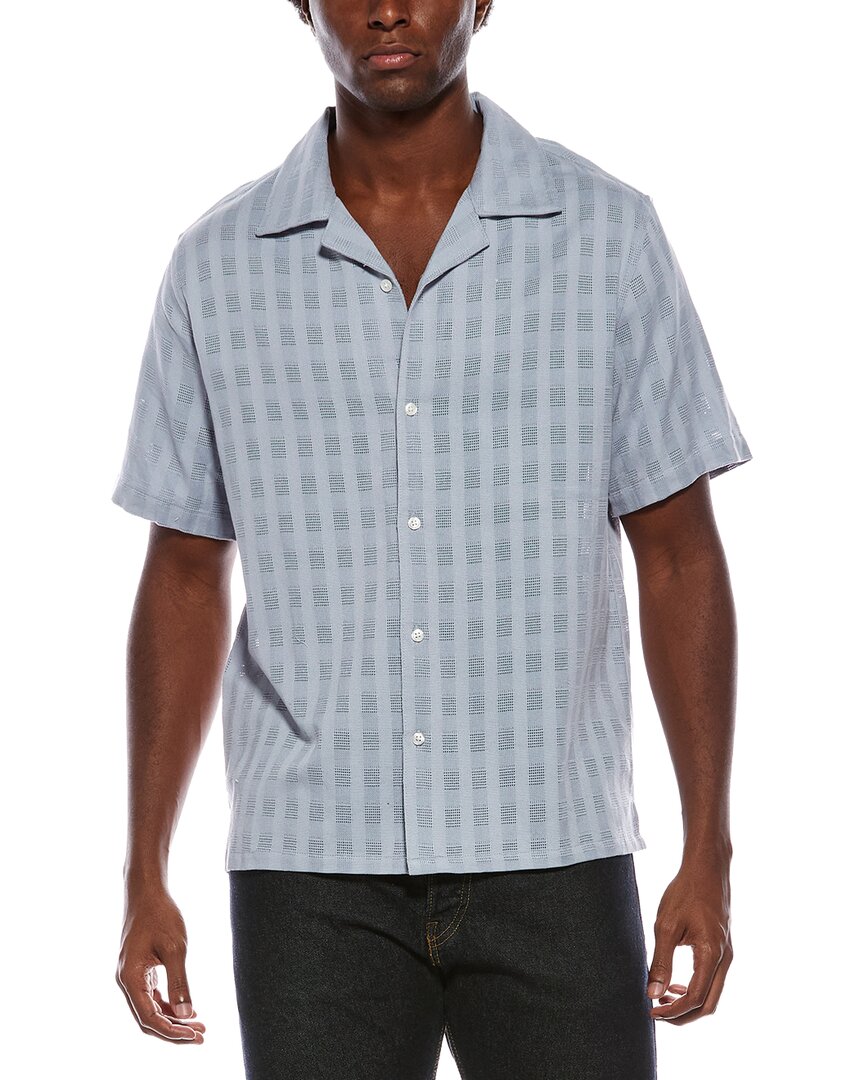Slate & Stone Textured Check Camp Collar Shirt