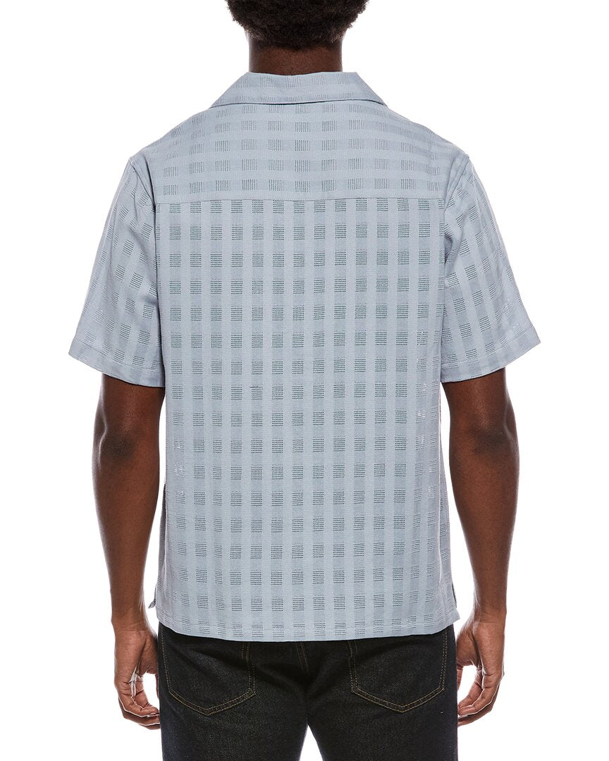 Slate & Stone Textured Check Camp Collar Shirt