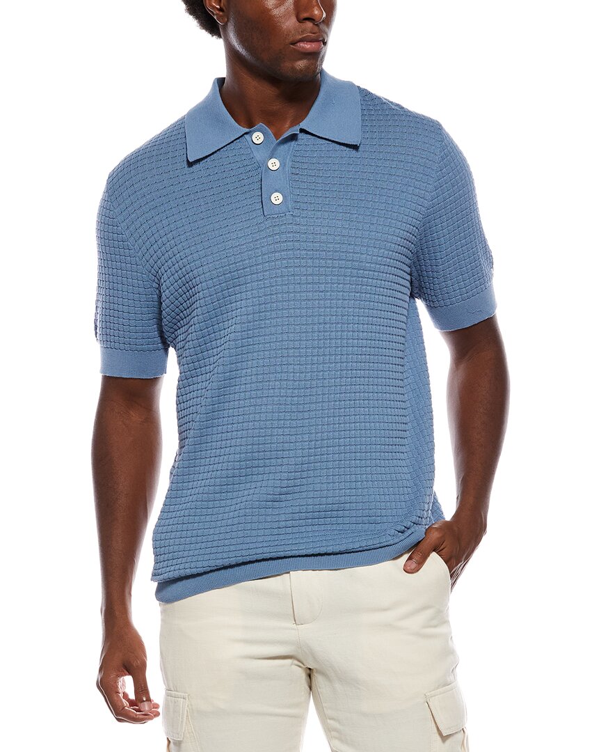 Slate & Stone Grid Stitch Polo Sweater