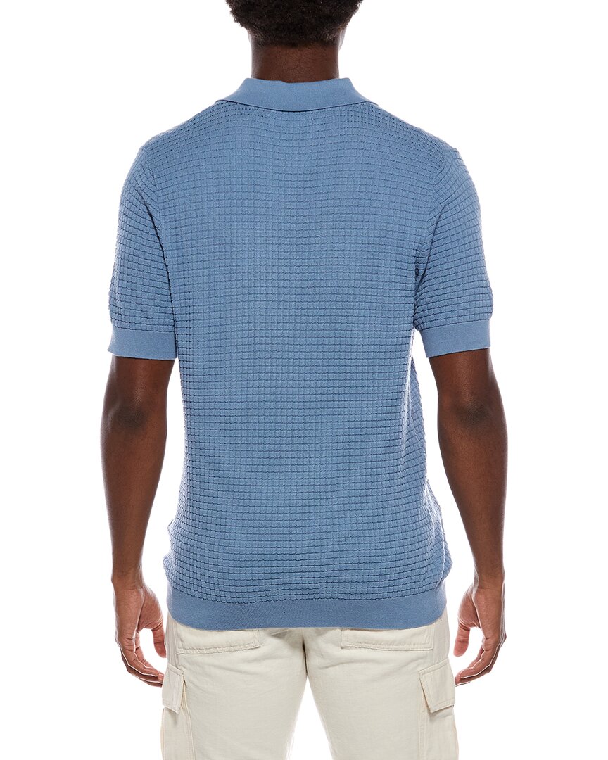 Slate & Stone Grid Stitch Polo Sweater