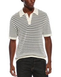 Slate & Stone Textured Stripe Polo Sweater