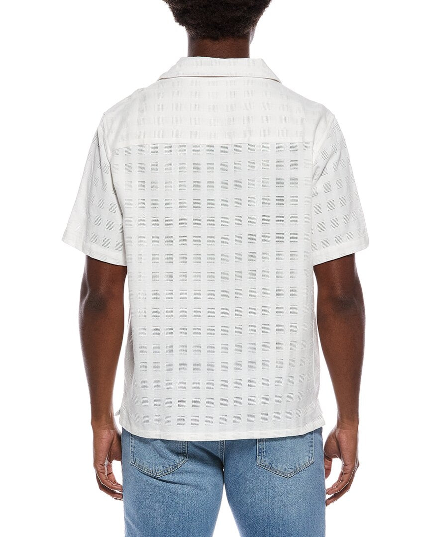 Slate & Stone Textured Check Camp Collar Shirt