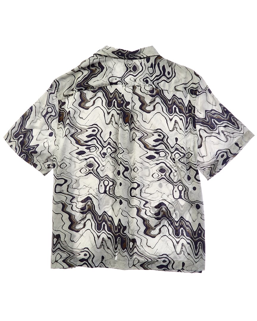 Todd Snyder Tonal Marble Print Camp Collar Shirt