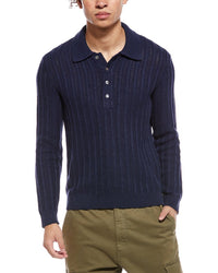 Todd Snyder Night Cap Linen-Blend Polo Sweater