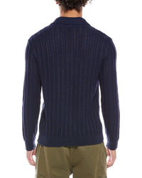 Todd Snyder Night Cap Linen-Blend Polo Sweater