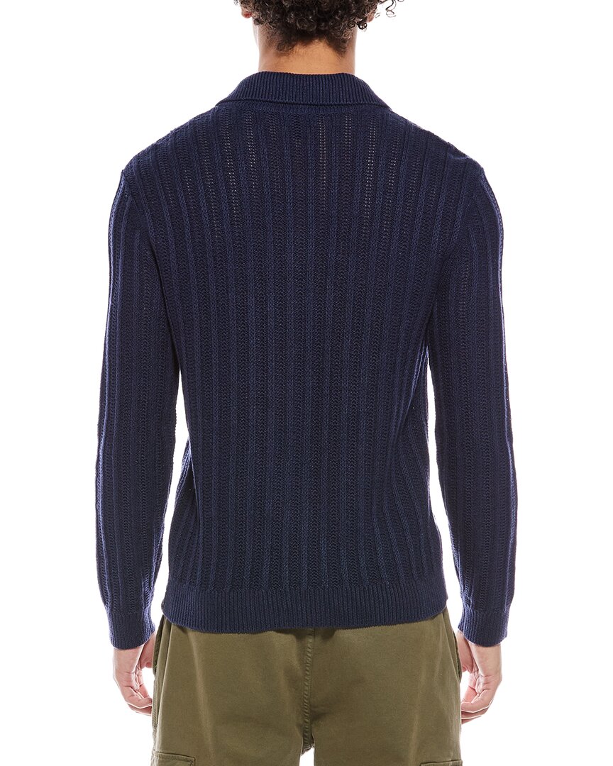 Todd Snyder Night Cap Linen-Blend Polo Sweater