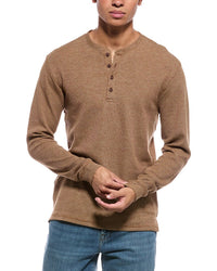 Weatherproof Vintage Variegated Microstripe Waffle Henley