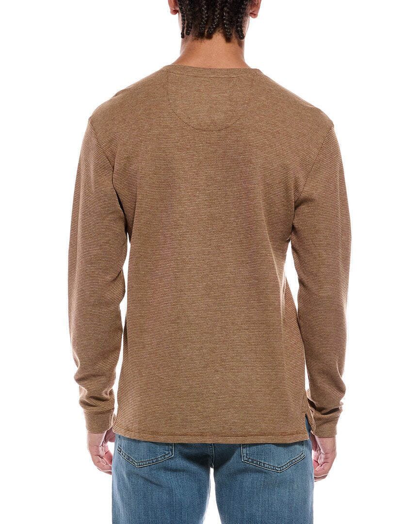 Weatherproof Vintage Variegated Microstripe Waffle Henley
