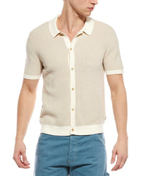 Onia Linen-Blend Button Up Sweater