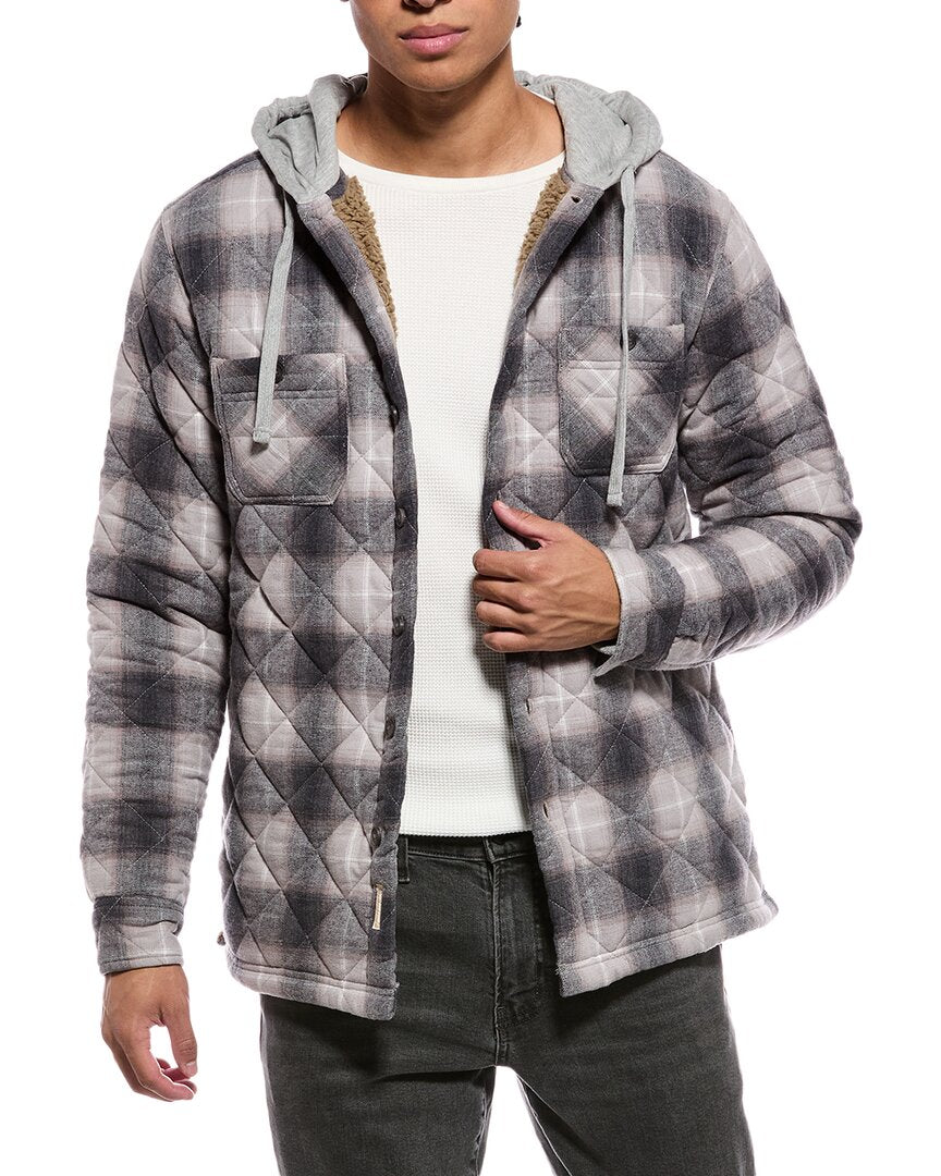 Weatherproof Vintage Quilted Sherpa Lined Hooded Shacket