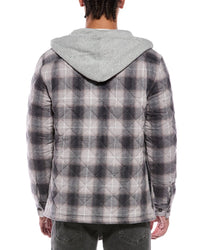 Weatherproof Vintage Quilted Sherpa Lined Hooded Shacket