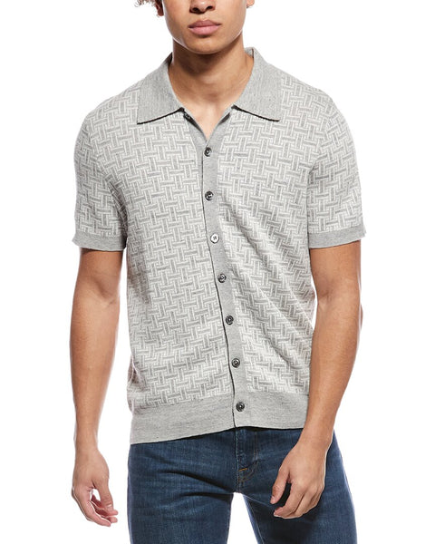 Brooks Brothers Tropical Basket Linen-Blend Polo Cardigan – Bluefly
