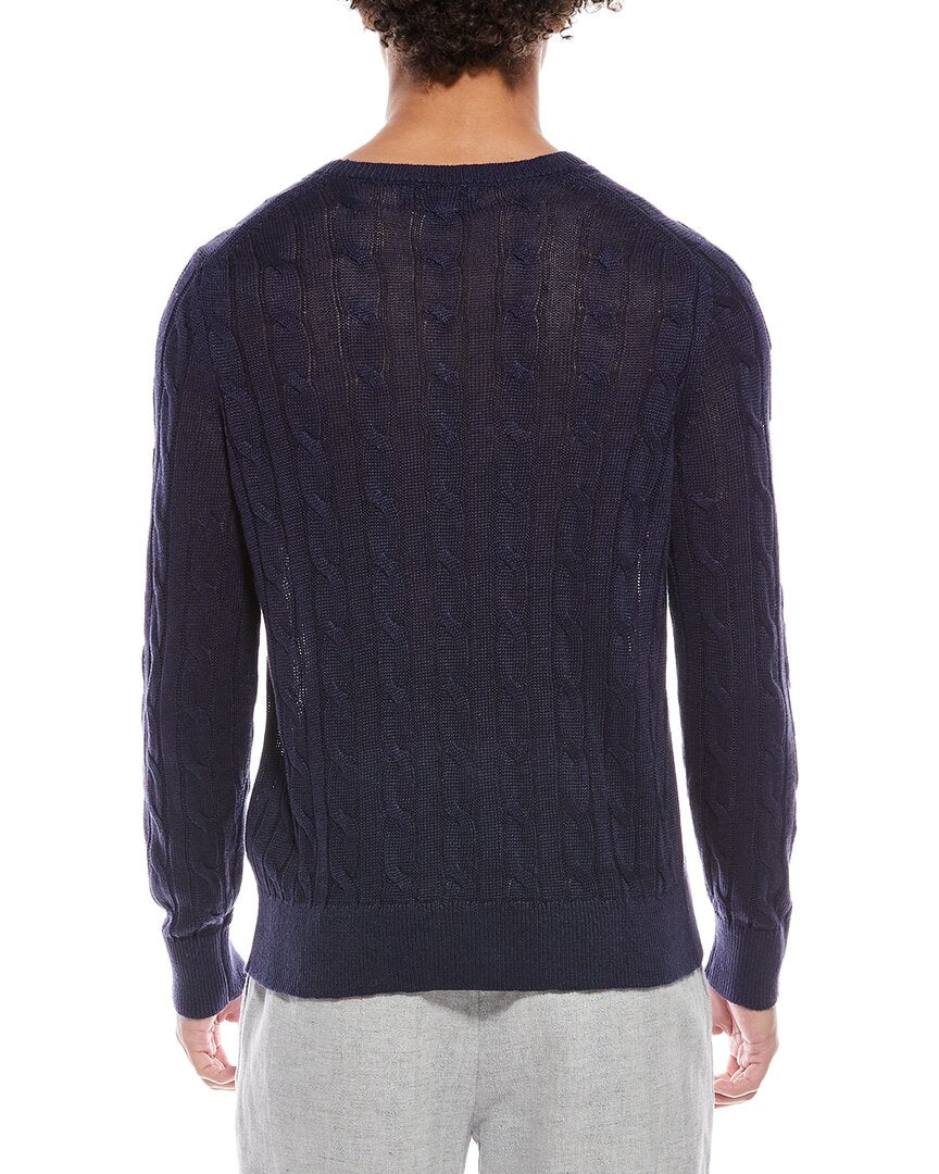 Brooks Brothers Linen Cable Crewneck Sweater