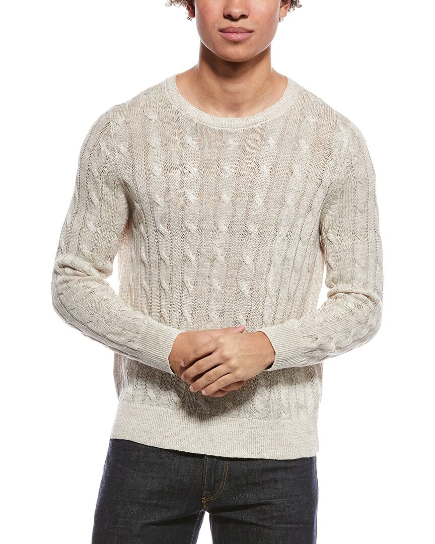Brooks Brothers Linen Cable Crewneck Sweater