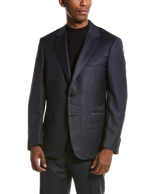 Canali 2Pc Wool Suit With Flat Front Pant