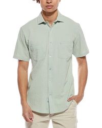 Tailorbyrd Solid Seersucker Short Sleeve Shirt