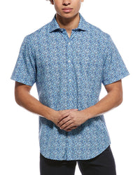 Tailorbyrd Swirling Floral Printed Performance Shirt