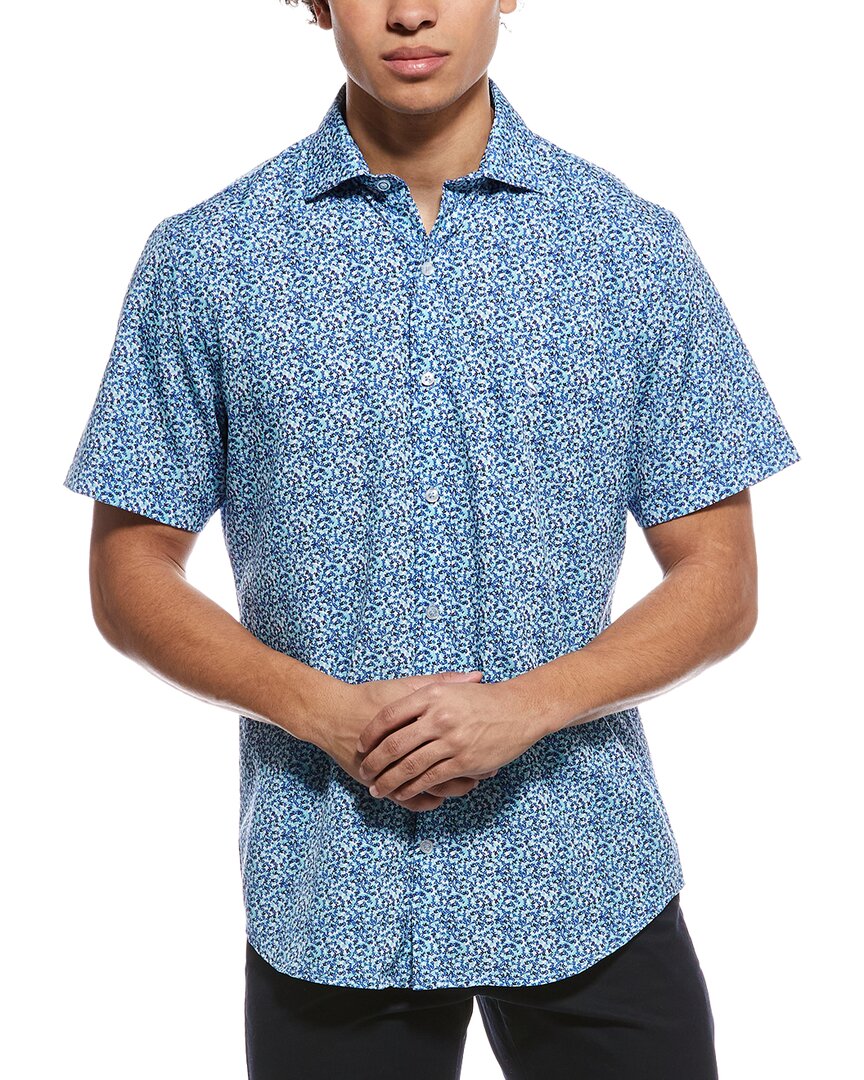 Tailorbyrd Swirling Floral Printed Performance Shirt