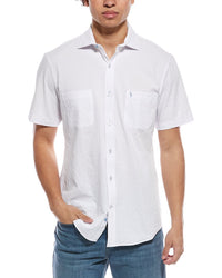 Tailorbyrd Solid Seersucker Short Sleeve Shirt