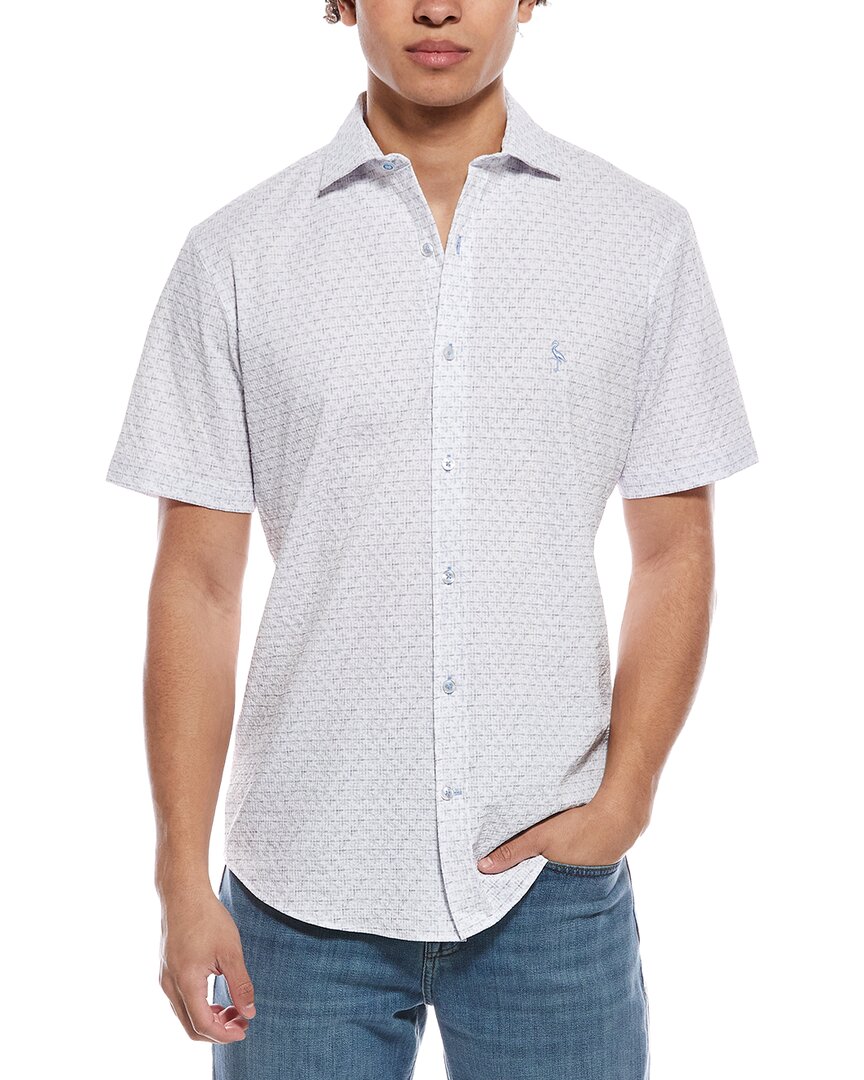 Tailorbyrd Geo Floral Printed Seersucker Short Sleeve Shirt