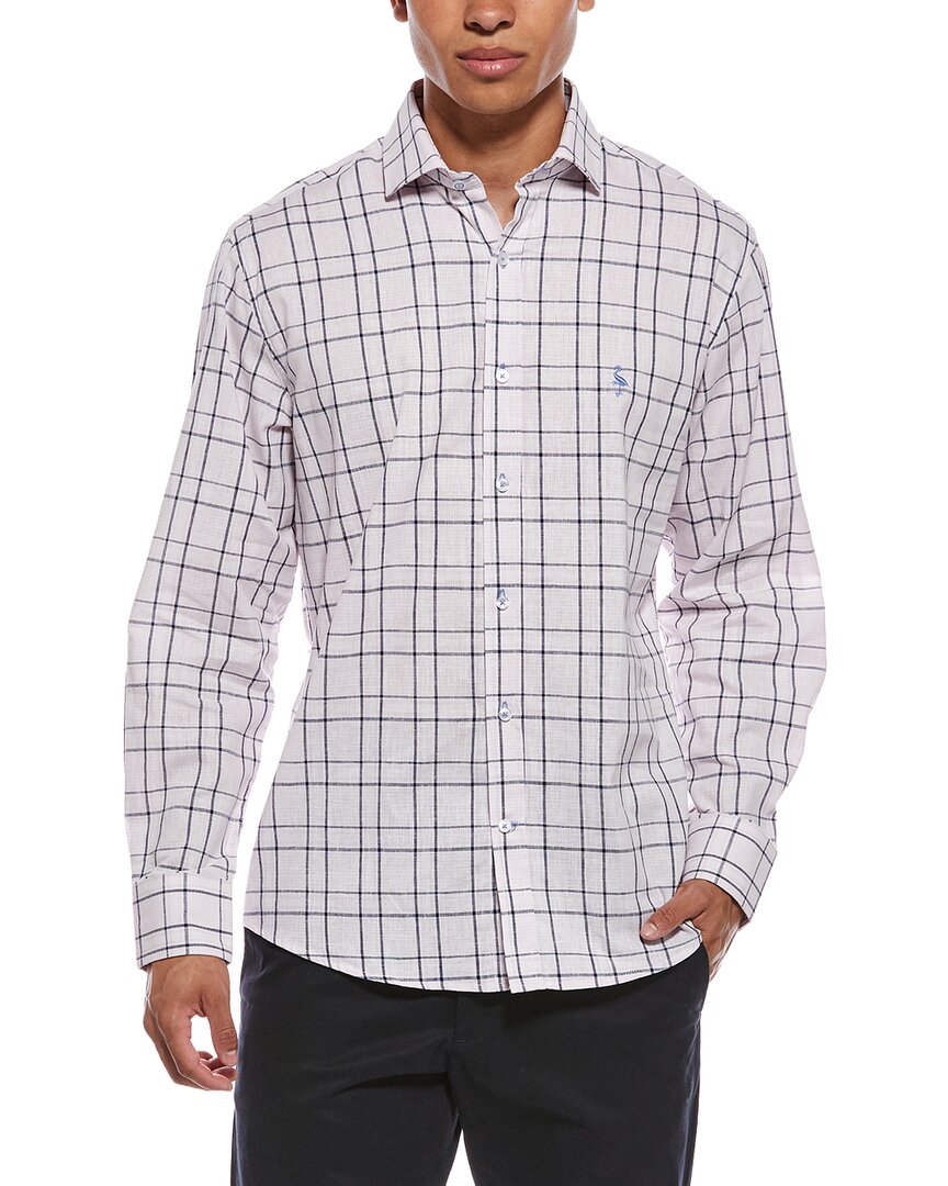 Tailorbyrd Yarn Dyed Large Check Linen-Blend Shirt