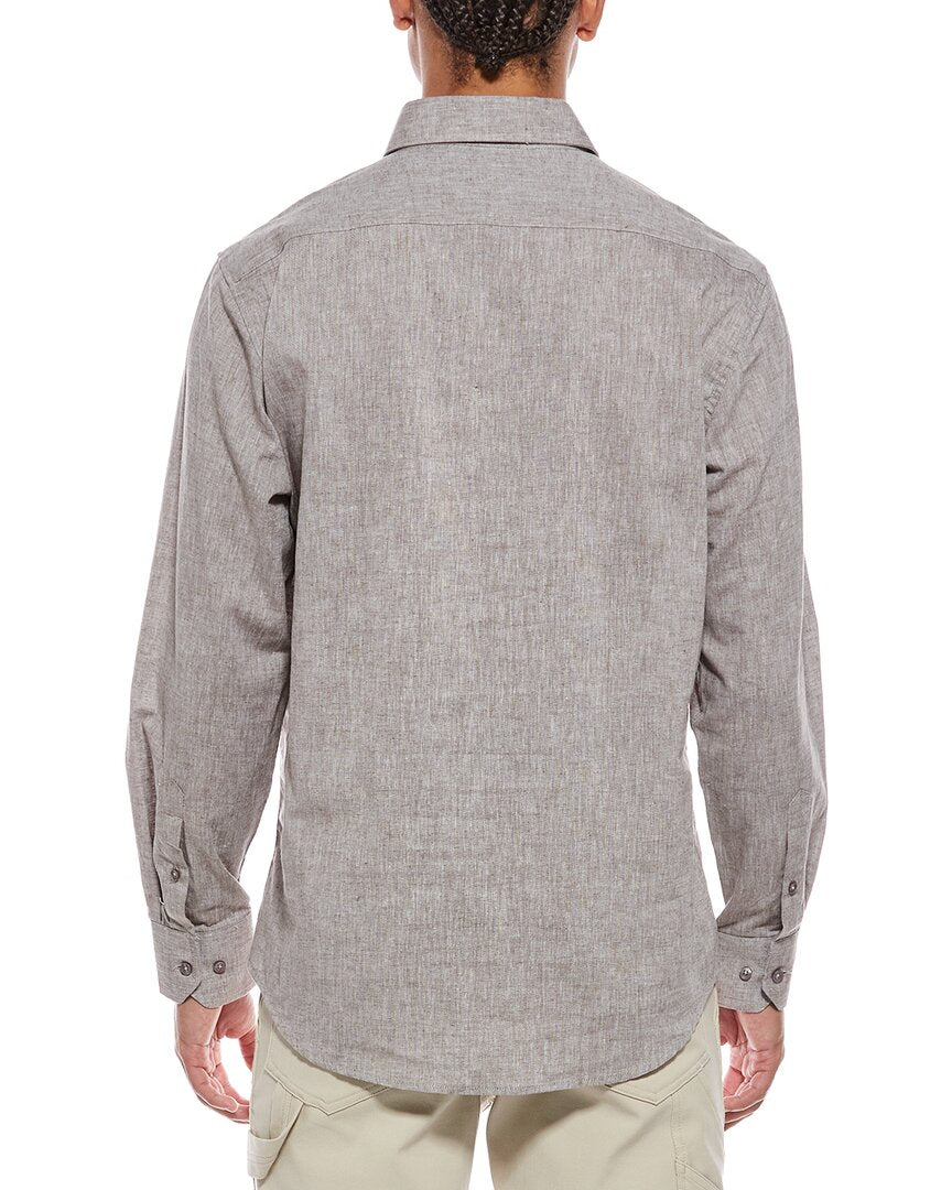 Tailorbyrd Yarn Dyed Melange Linen-Blend Shirt