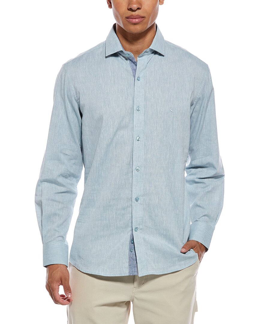 Tailorbyrd Yarn Dyed Melange Linen-Blend Shirt