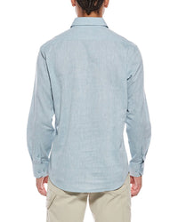Tailorbyrd Yarn Dyed Melange Linen-Blend Shirt
