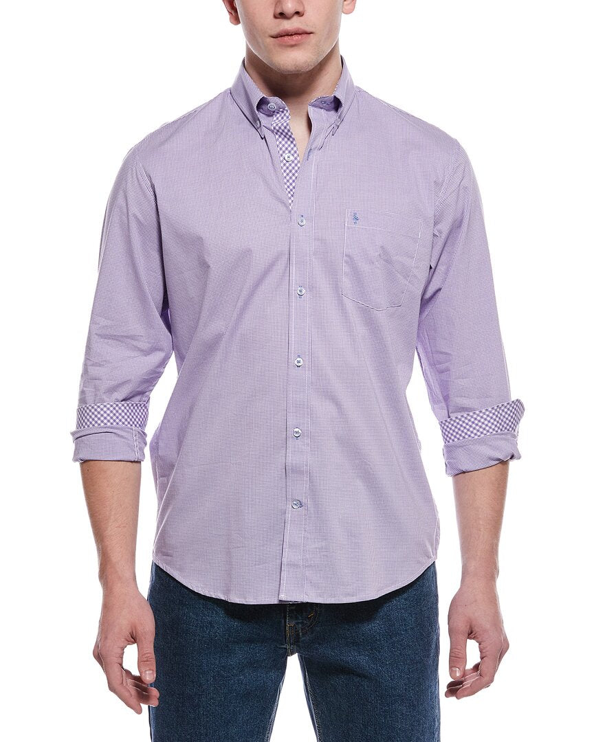 Tailorbyrd Signature Micro Gingham Button Down Shirt