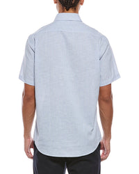 Tailorbyrd Yarn Dyed Stripe Linen-Blend Shirt