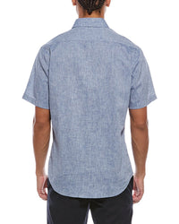 Tailorbyrd Yarn Dyed Melange Linen-Blend Shirt