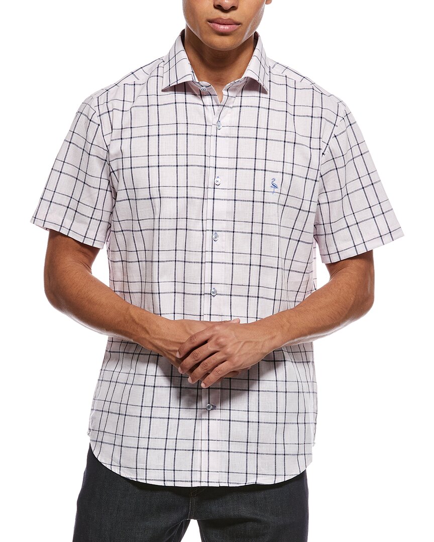 Tailorbyrd Yarn Dyed Large Check Linen-Blend Shirt