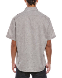 Tailorbyrd Yarn Dyed Melange Linen-Blend Shirt