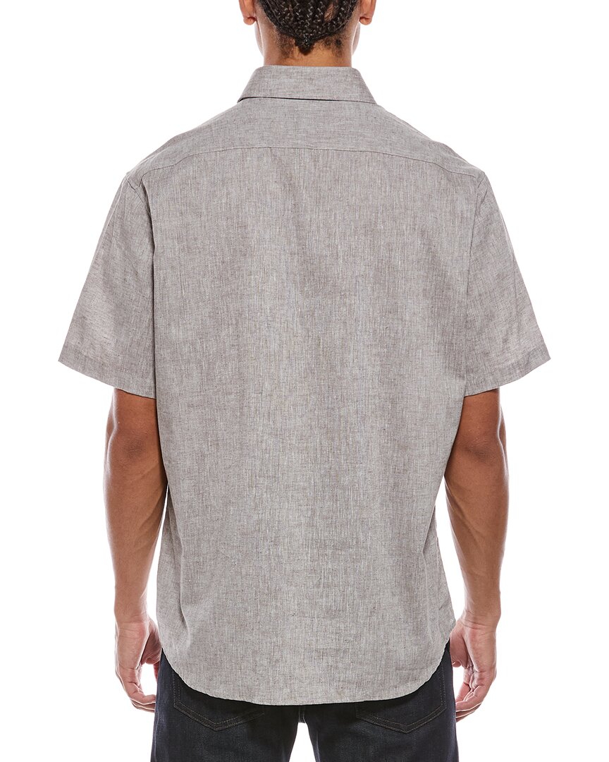 Tailorbyrd Yarn Dyed Melange Linen-Blend Shirt