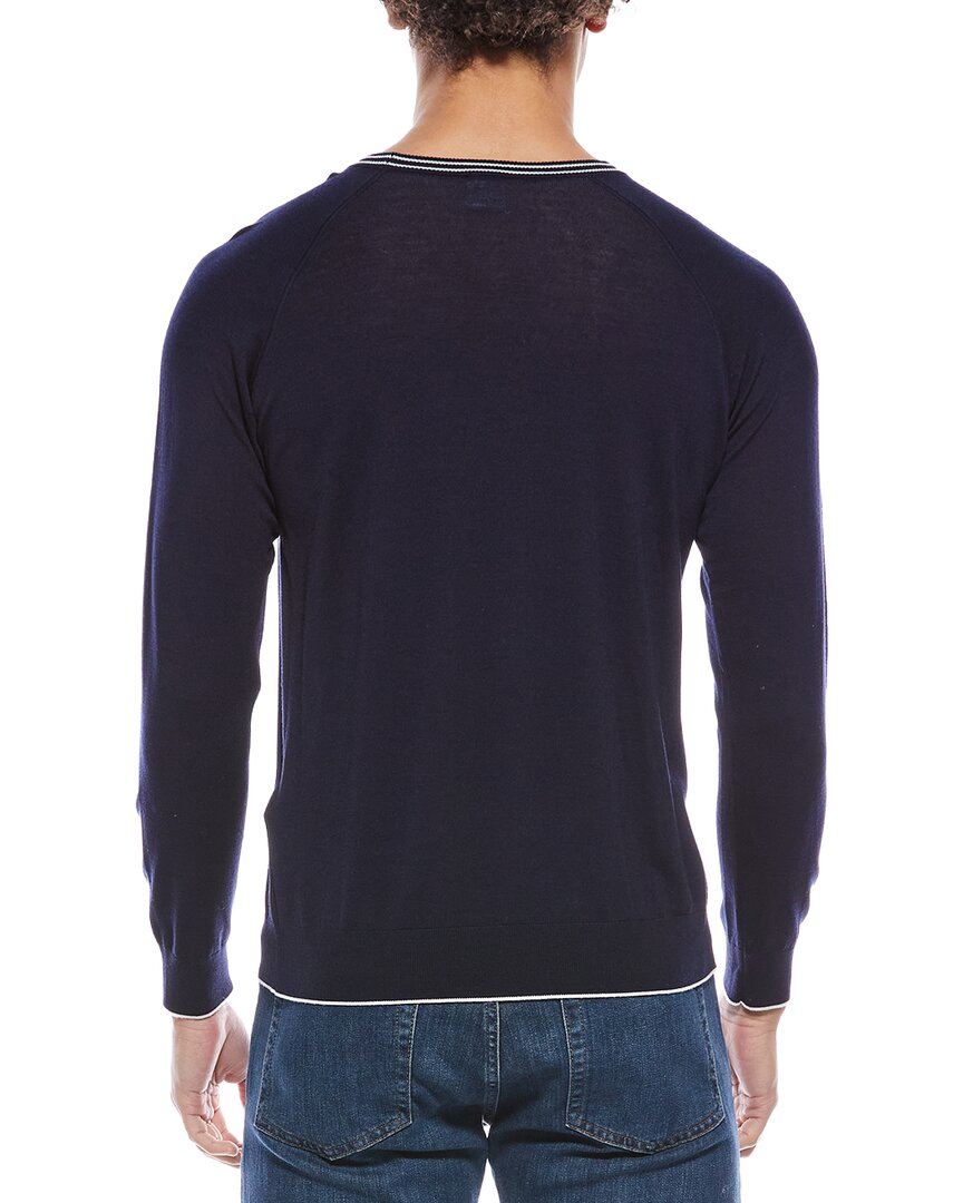 Eleventy Wool Round Neck Raglan Sweater