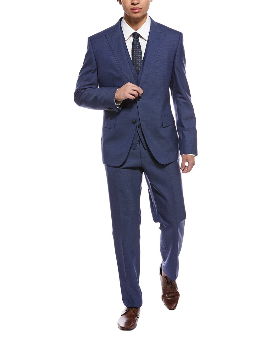 Hugo Boss 2Pc Wool Suit With Flat Front Pant