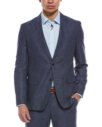 Hugo Boss 2Pc Linen & Wool-Blend Suit With Flat Front Pant