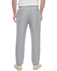 Tahari Woven Flat Front Linen-Blend Pant