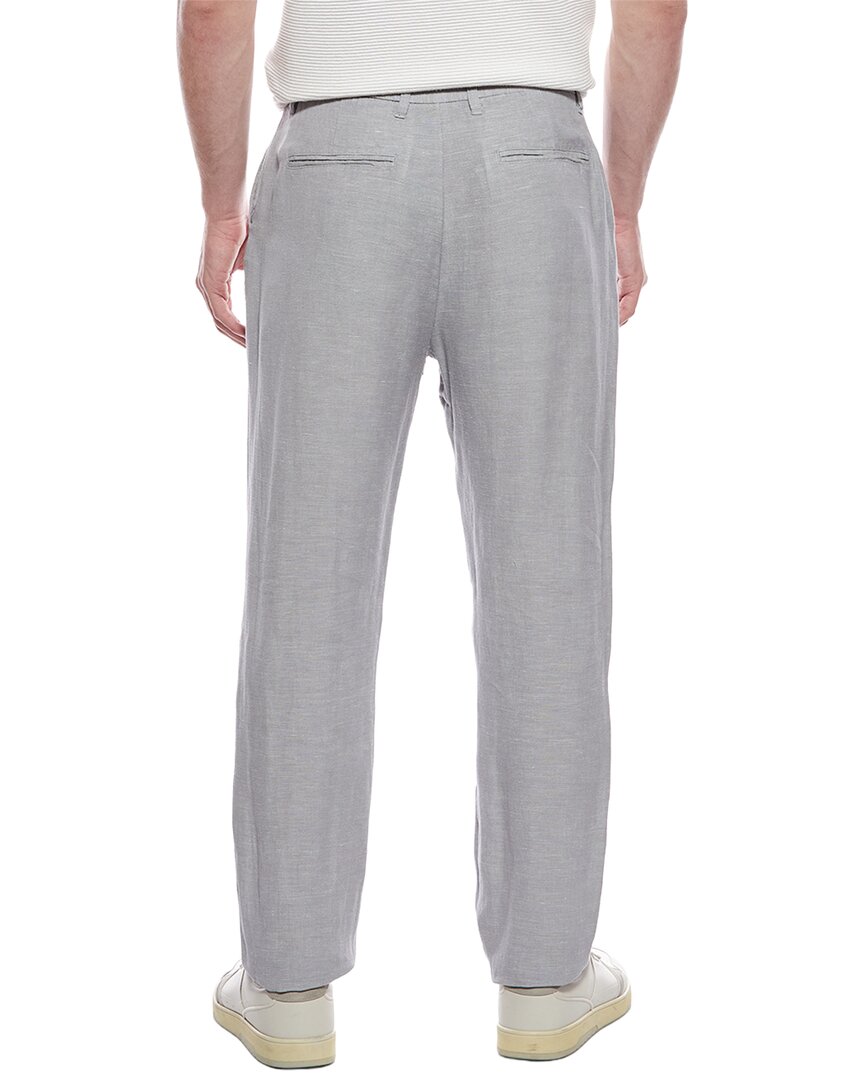 Tahari Woven Flat Front Linen-Blend Pant