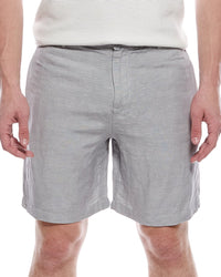 Tahari Woven Flat Front Linen-Blend Short