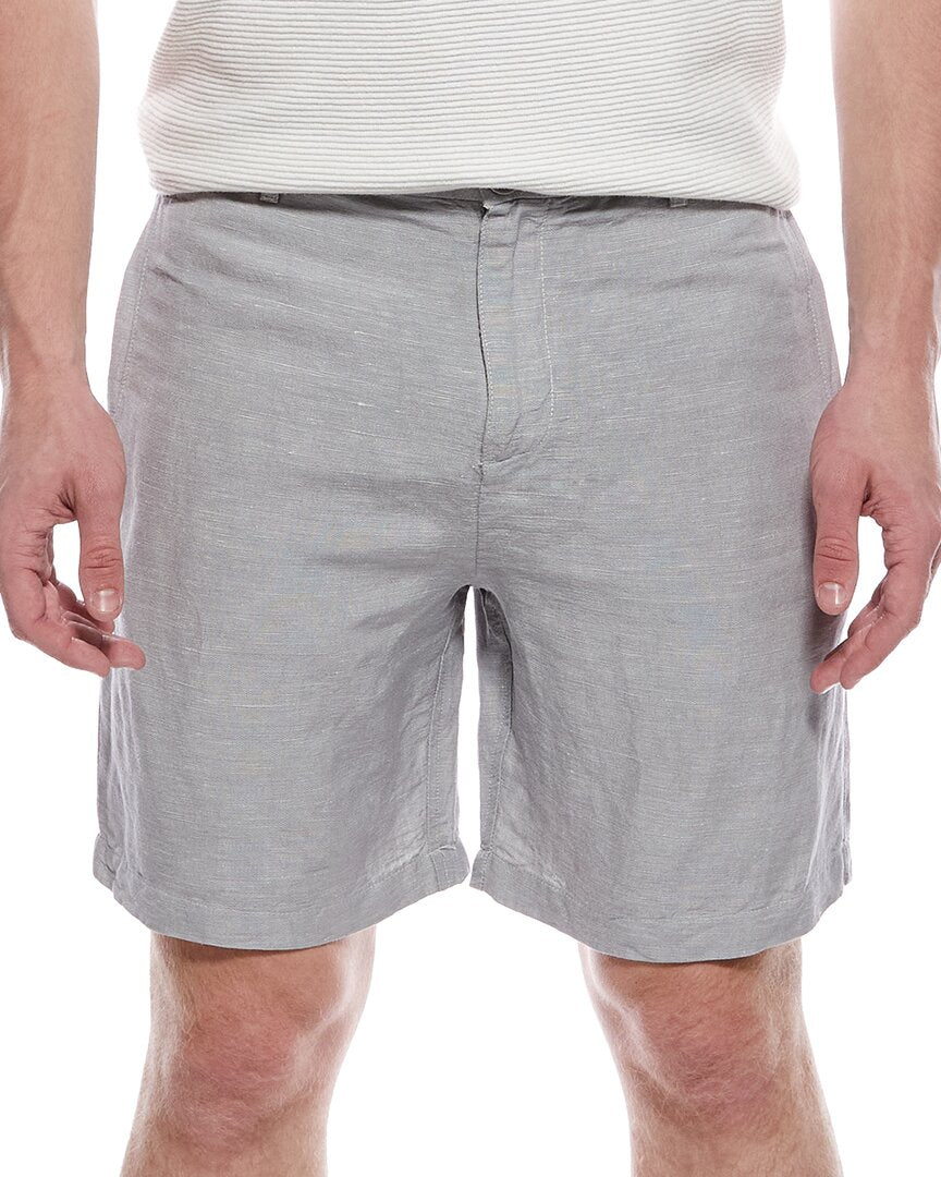 Tahari Woven Flat Front Linen-Blend Short