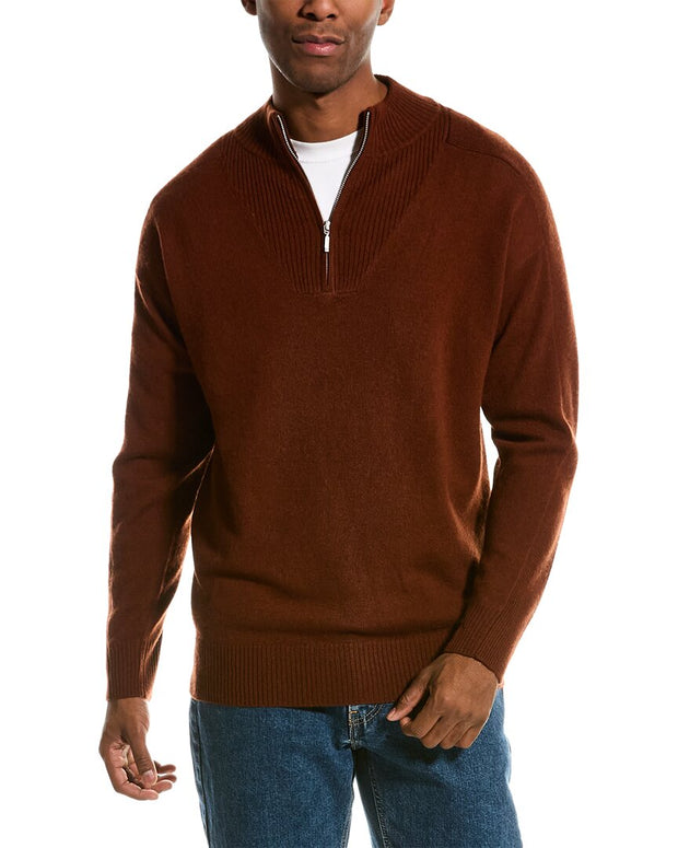 Scott & Scott London Wool & Cashmere-Blend 1/4-Zip Mock Sweater