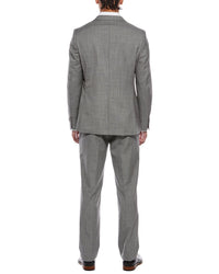 Zanetti 2Pc Wool-Blend Patro Suit With Flat Front Pant