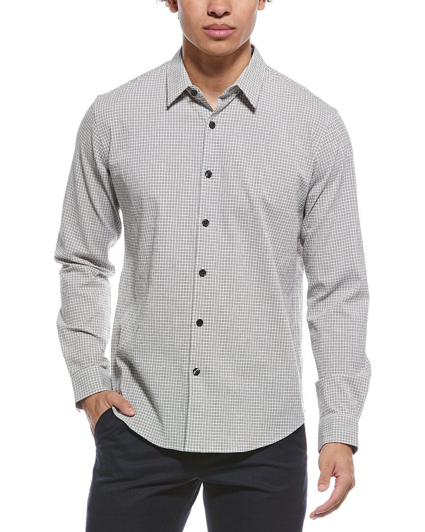 Theory Rammy Micro Grid Shirt