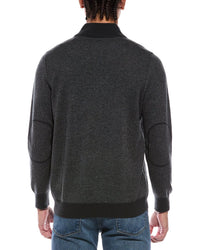 N.Peal Carnaby Birdseye 1/2-Zip 100% Cashmere Mock Neck Sweater