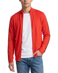 N.Peal Stripe Full Zip Cashmere-Blend Sweater