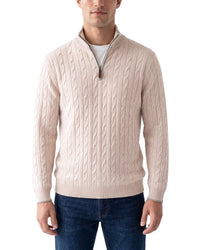 N.Peal Albemarle Cable Cashmere 1/2-Zip Sweater